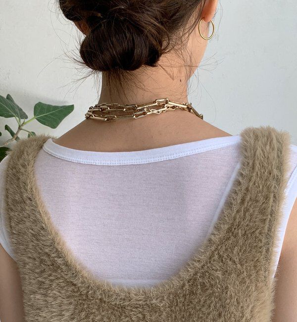  「前後2WAYシャギーニットタンクベスト」|ニット・セーター|