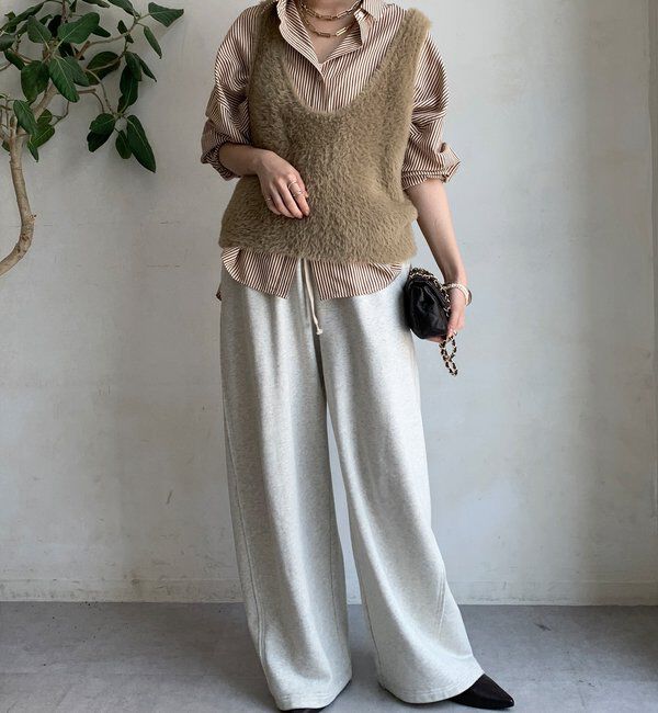  「前後2WAYシャギーニットタンクベスト」|ニット・セーター|