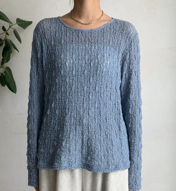  「リンクルフラワーシャーリングプルオーバー」|Tシャツ・カットソー|