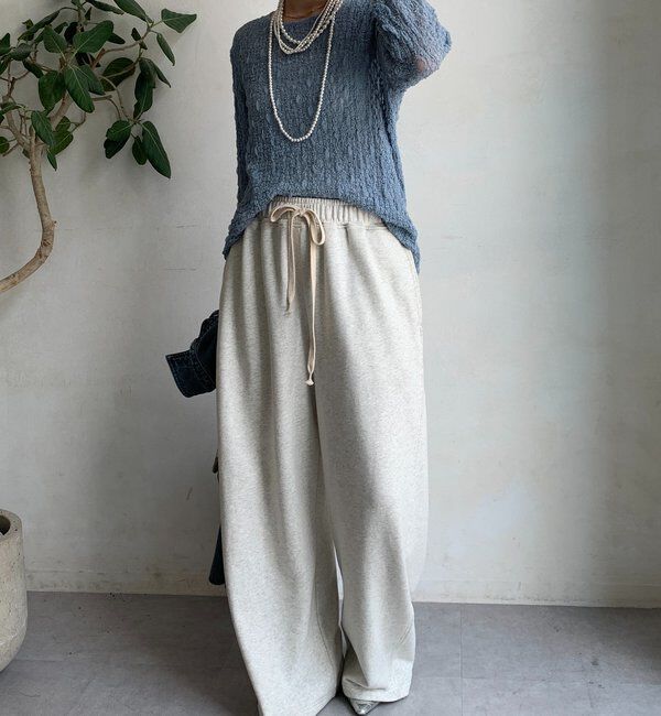  「リンクルフラワーシャーリングプルオーバー」|Tシャツ・カットソー|