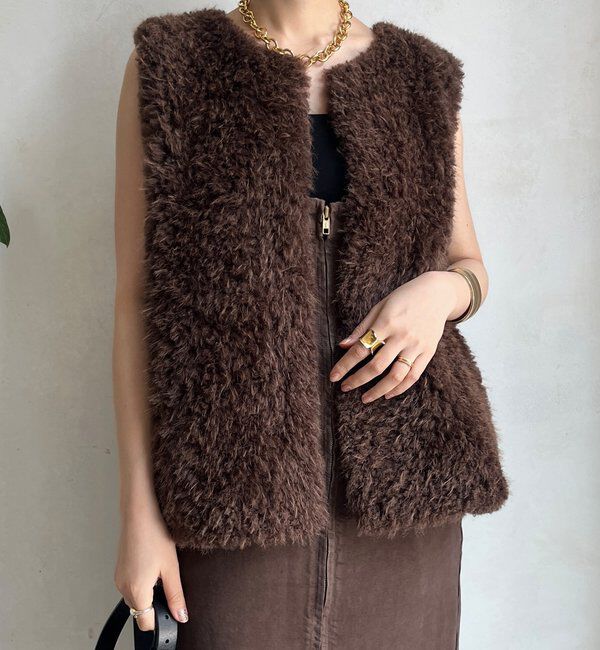  「フェイクカシミヤファーベスト」|ベスト・ジレ|