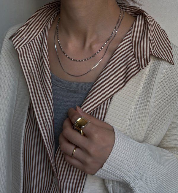  「【SAKURA企画】アレルギー対応 2連チェーンマグネットネックレス」|ネックレス|