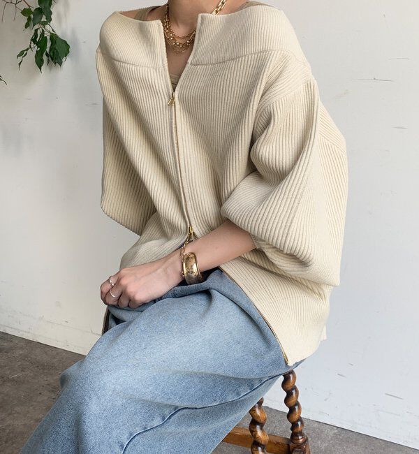  「フロントジップニット」|ニット・セーター|