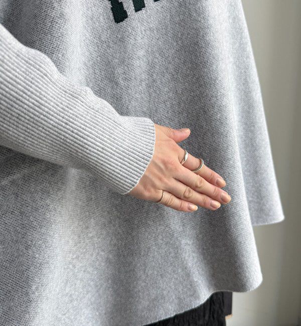  「インターシャロゴポンチョニット」|ニット・セーター|