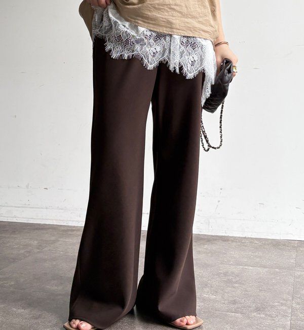  「バイヤスセミフレアパンツ」|チノ|ブラウン