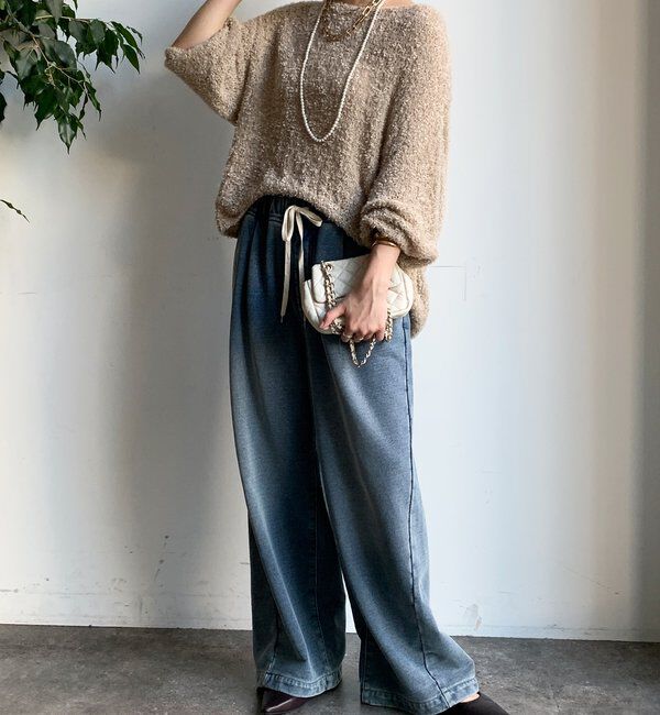  「リボンヤーンフェザープルオーバー」|ニット・セーター|