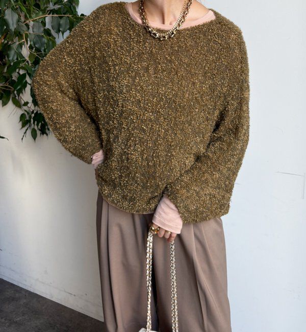  「リボンヤーンフェザープルオーバー」|ニット・セーター|