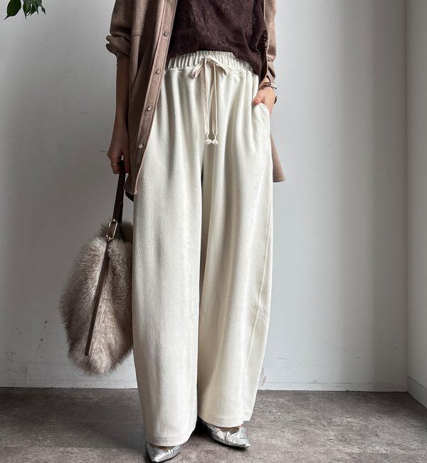  「ヘリンボーンコーデュロイイージーパンツ」|チノ|