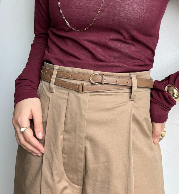  「2重ロングベルト」|ベルト|グレージュ