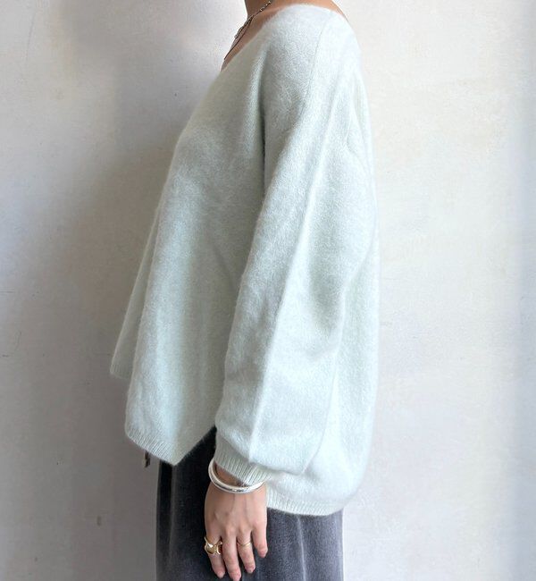  「ファーウール深Vプルオーバー」|ニット・セーター|