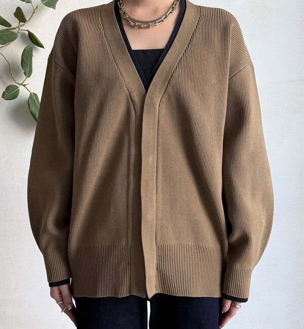  「バイカラーVカーディガン」|カーディガン|