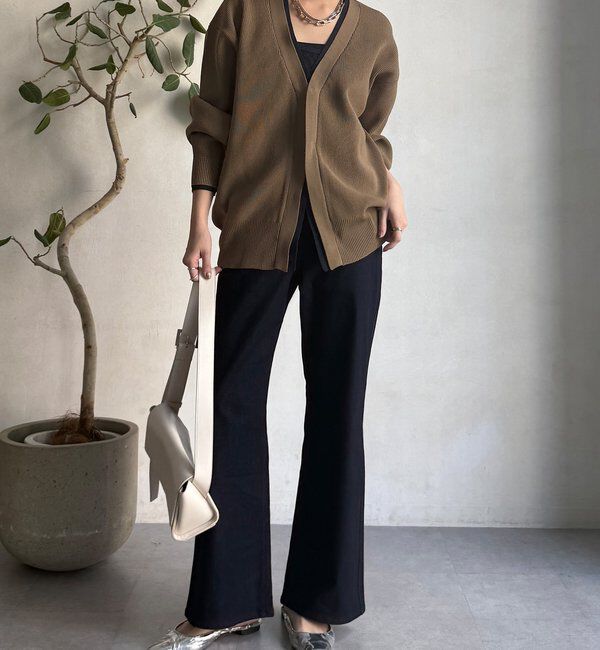  「バイカラーVカーディガン」|カーディガン|