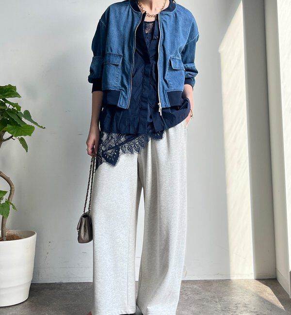  「【WEB限定】異素材切替デニムブルゾン」|ブルゾン・スタジャン|