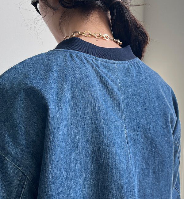  「【WEB限定】異素材切替デニムブルゾン」|ブルゾン・スタジャン|