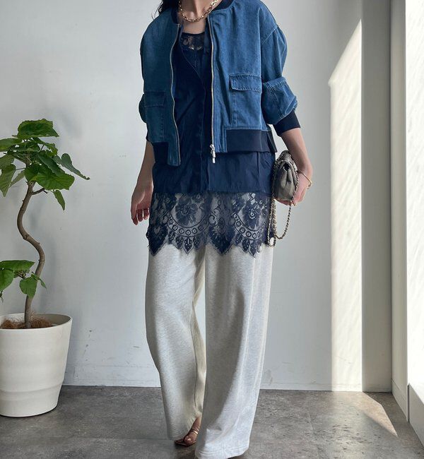  「【WEB限定】異素材切替デニムブルゾン」|ブルゾン・スタジャン|