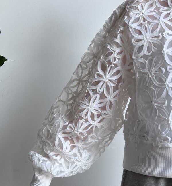  「【WEB限定】フラワーチュールジップブルゾン」|ブルゾン・スタジャン|