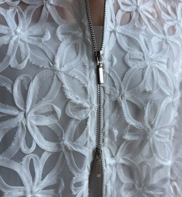  「【WEB限定】フラワーチュールジップブルゾン」|ブルゾン・スタジャン|