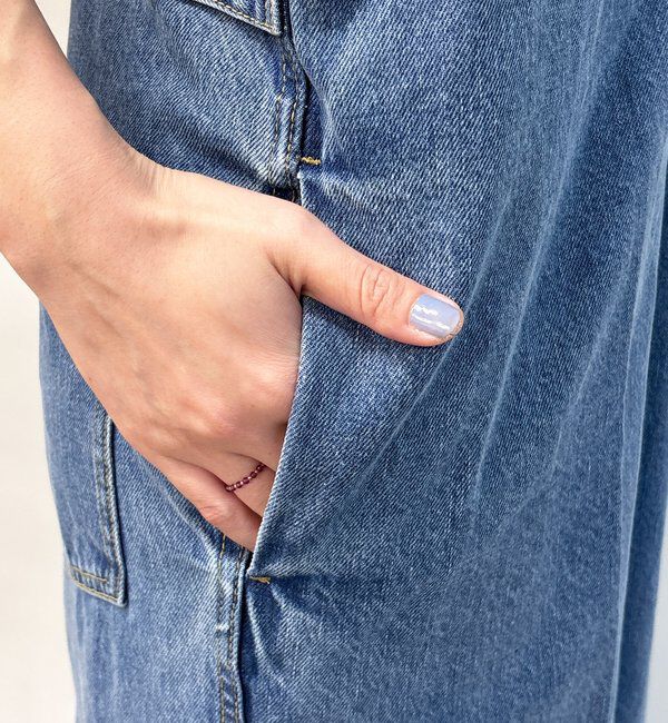  「深Vデニムサロペット」|ワンピース|