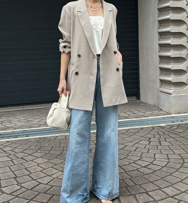  「【インフルエンサー REI企画】リネンライクスラブジャケット」|テーラードジャケット|