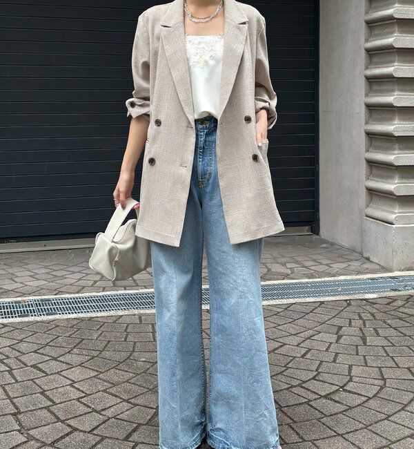  「【インフルエンサー REI企画】リネンライクスラブジャケット」|テーラードジャケット|