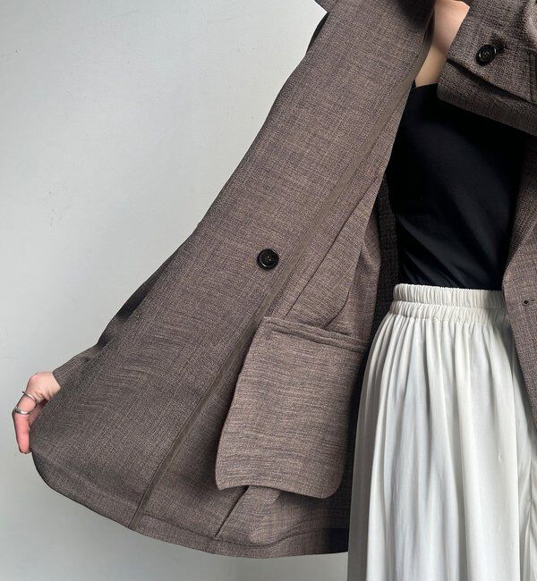  「【インフルエンサー REI企画】リネンライクスラブジャケット」|テーラードジャケット|