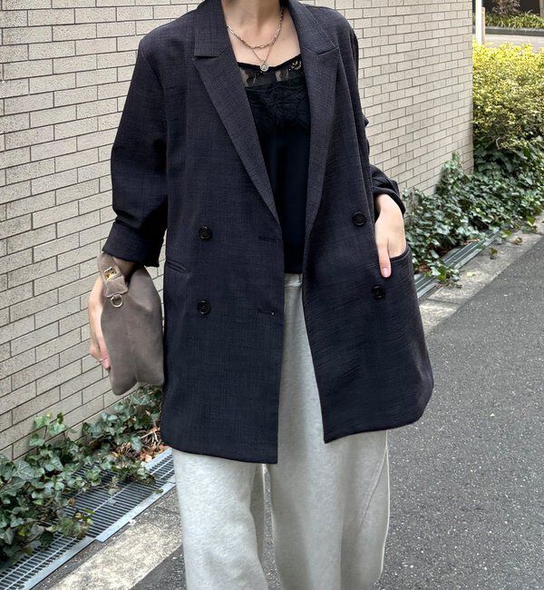  「【インフルエンサー REI企画】リネンライクスラブジャケット」|テーラードジャケット|