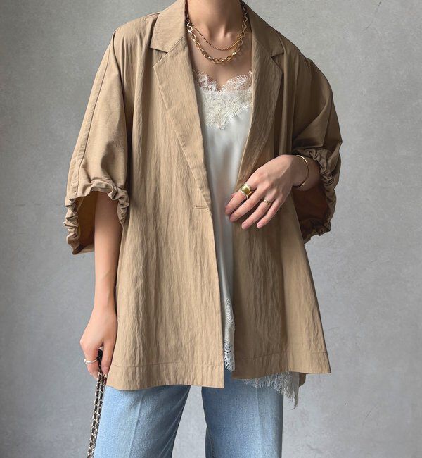  「【WEB限定】ポンチョテーラードジャケット」|テーラードジャケット|