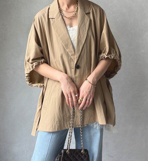  「【WEB限定】ポンチョテーラードジャケット」|テーラードジャケット|