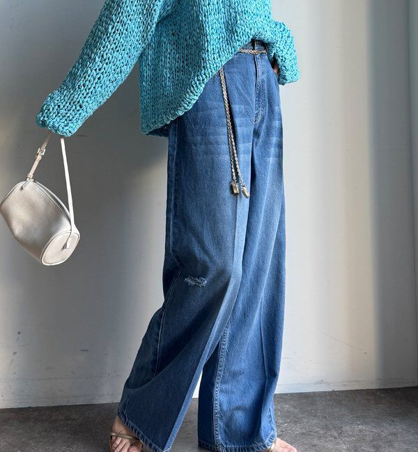  「ダメージワイドデニム」|デニム|