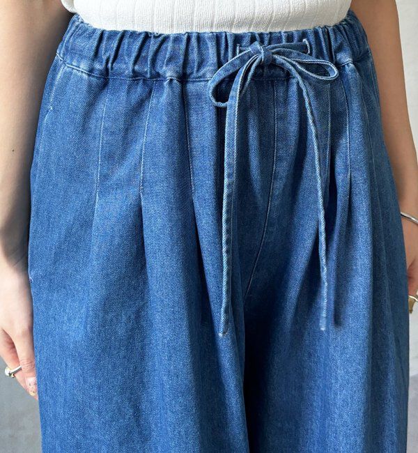  「【インフルエンサーOKOCHI企画】デニムタックイージーパンツ」|チノ|