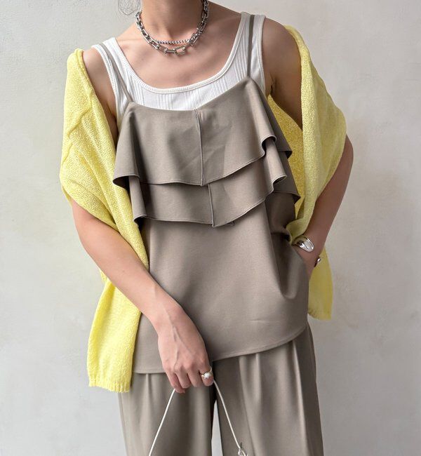  「【セットアップ可能】ドライタッチフリルキャミ」|シャツ・ブラウス|