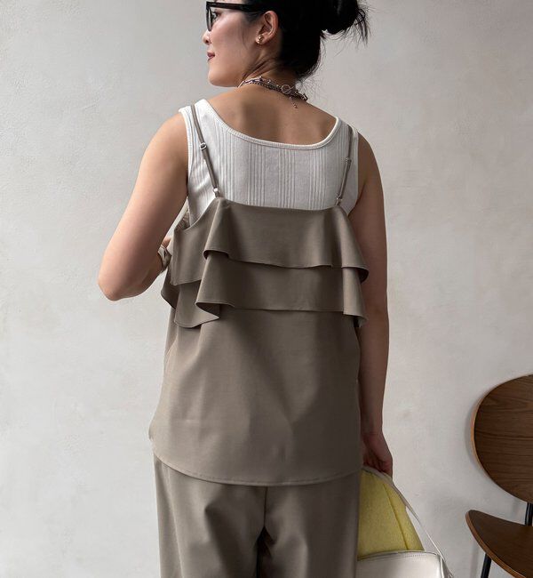  「【セットアップ可能】ドライタッチフリルキャミ」|シャツ・ブラウス|