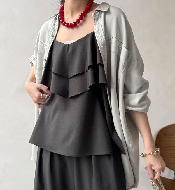  「【セットアップ可能】ドライタッチフリルキャミ」|シャツ・ブラウス|