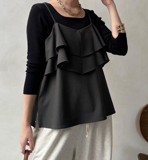  「【セットアップ可能】ドライタッチフリルキャミ」|シャツ・ブラウス|