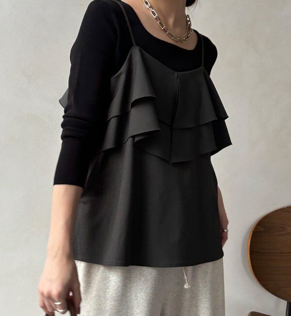  「【セットアップ可能】ドライタッチフリルキャミ」|シャツ・ブラウス|