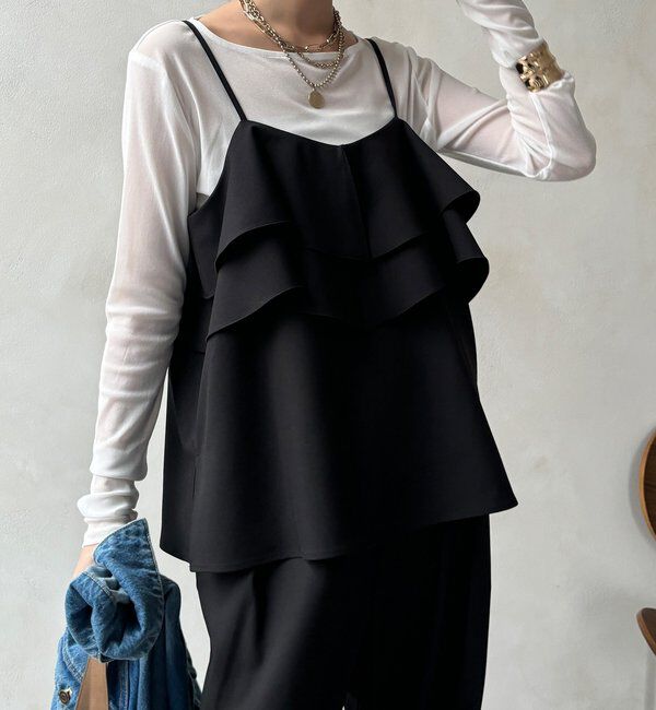  「【セットアップ可能】ドライタッチフリルキャミ」|シャツ・ブラウス|