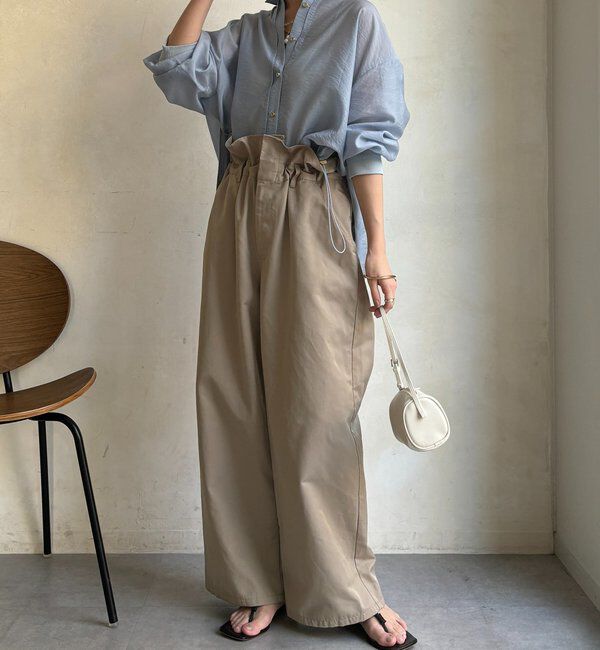  「袖リブ襟付シアースピンドルブラウス」|シャツ・ブラウス|