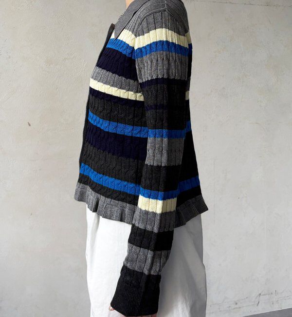  「【WEB限定】マルチボーダーポロニット」|ニット・セーター|