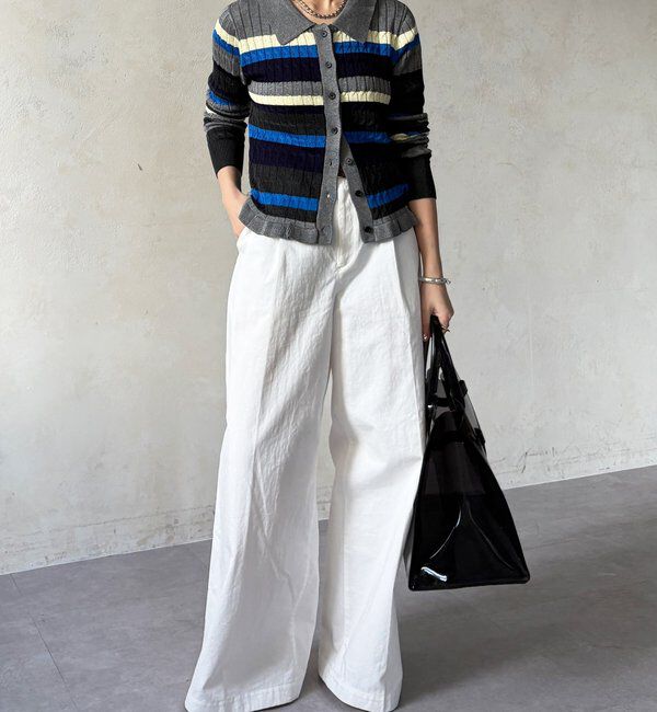  「【WEB限定】マルチボーダーポロニット」|ニット・セーター|