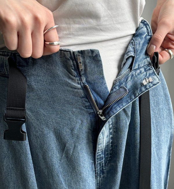  「ベルト付リヨセルデニムパンツ」|デニム|