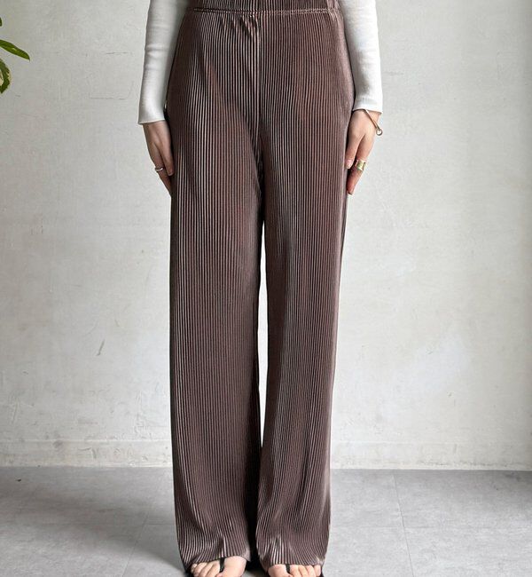  「【WEB限定】アコーディオン楊柳イージーパンツ」|チノ|