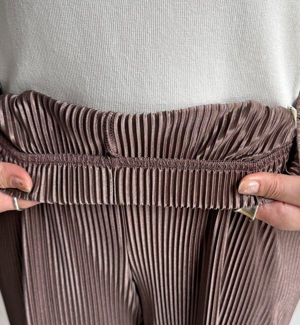  「【WEB限定】アコーディオン楊柳イージーパンツ」|チノ|