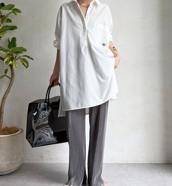  「【WEB限定】アコーディオン楊柳イージーパンツ」|チノ|