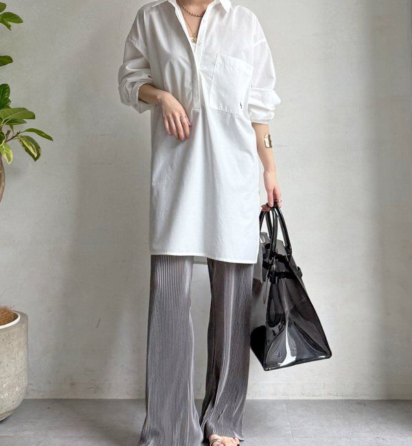  「【WEB限定】アコーディオン楊柳イージーパンツ」|チノ|