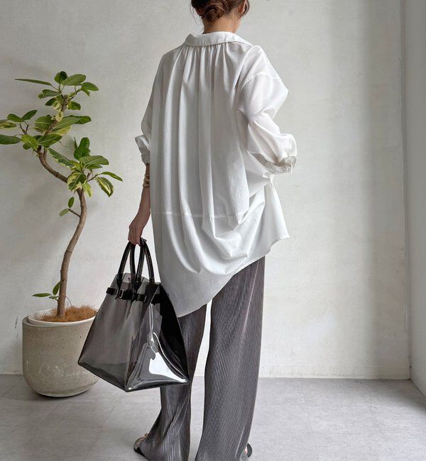  「【WEB限定】アコーディオン楊柳イージーパンツ」|チノ|