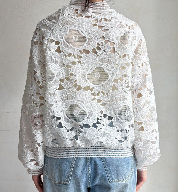  「【WEB限定】フラワーレースブルゾン」|ブルゾン・スタジャン|