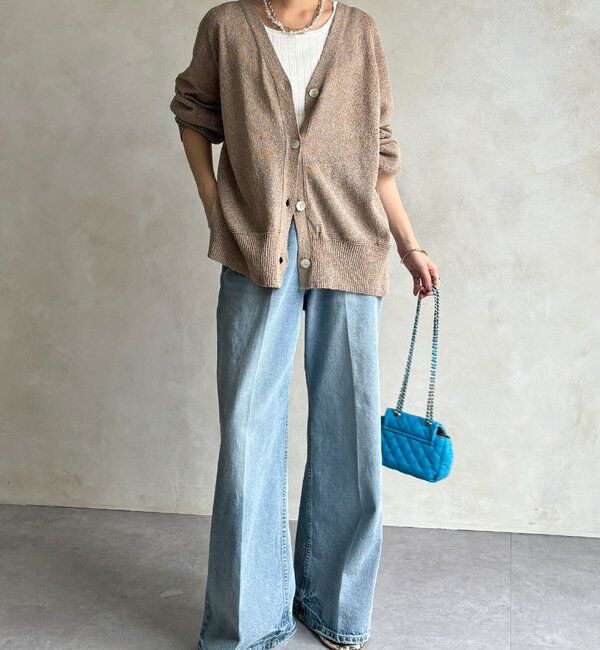  「【WEB限定】ペーパーヤーン前後2WAYカーディガン」|カーディガン|