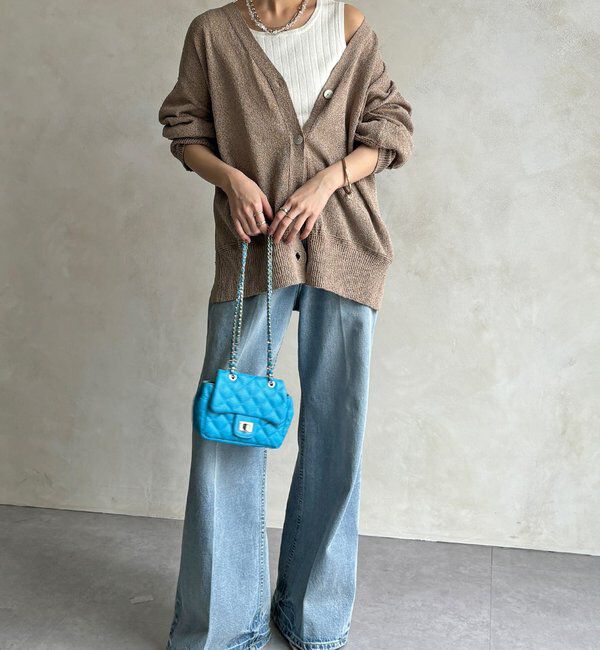  「【WEB限定】ペーパーヤーン前後2WAYカーディガン」|カーディガン|