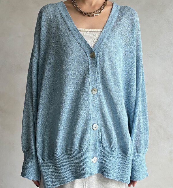  「【WEB限定】ペーパーヤーン前後2WAYカーディガン」|カーディガン|