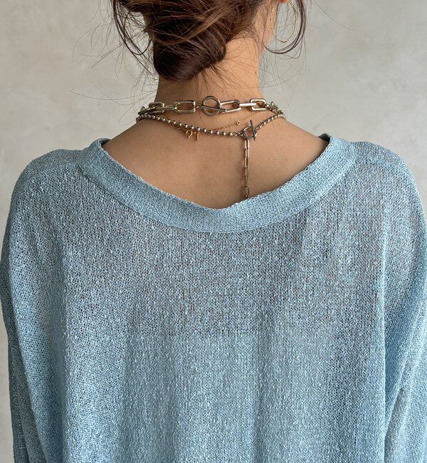  「【WEB限定】ペーパーヤーン前後2WAYカーディガン」|カーディガン|